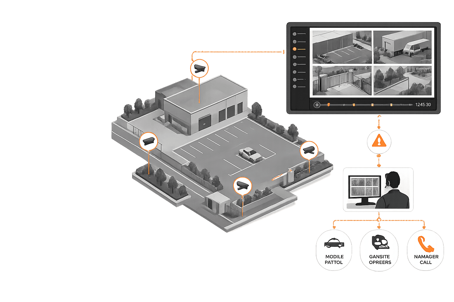 Remote Video Monitoring overview illustration