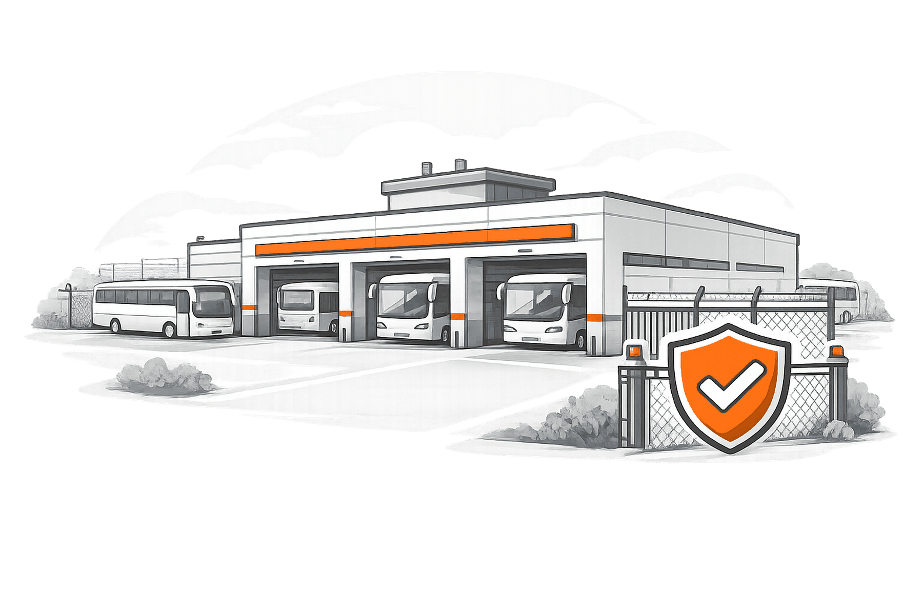 Bus Depot Security overview illustration