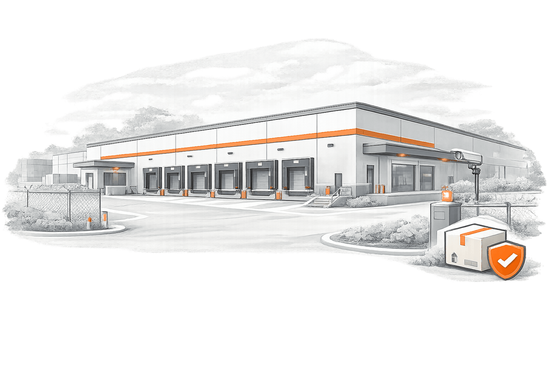 Distribution Center Security overview illustration