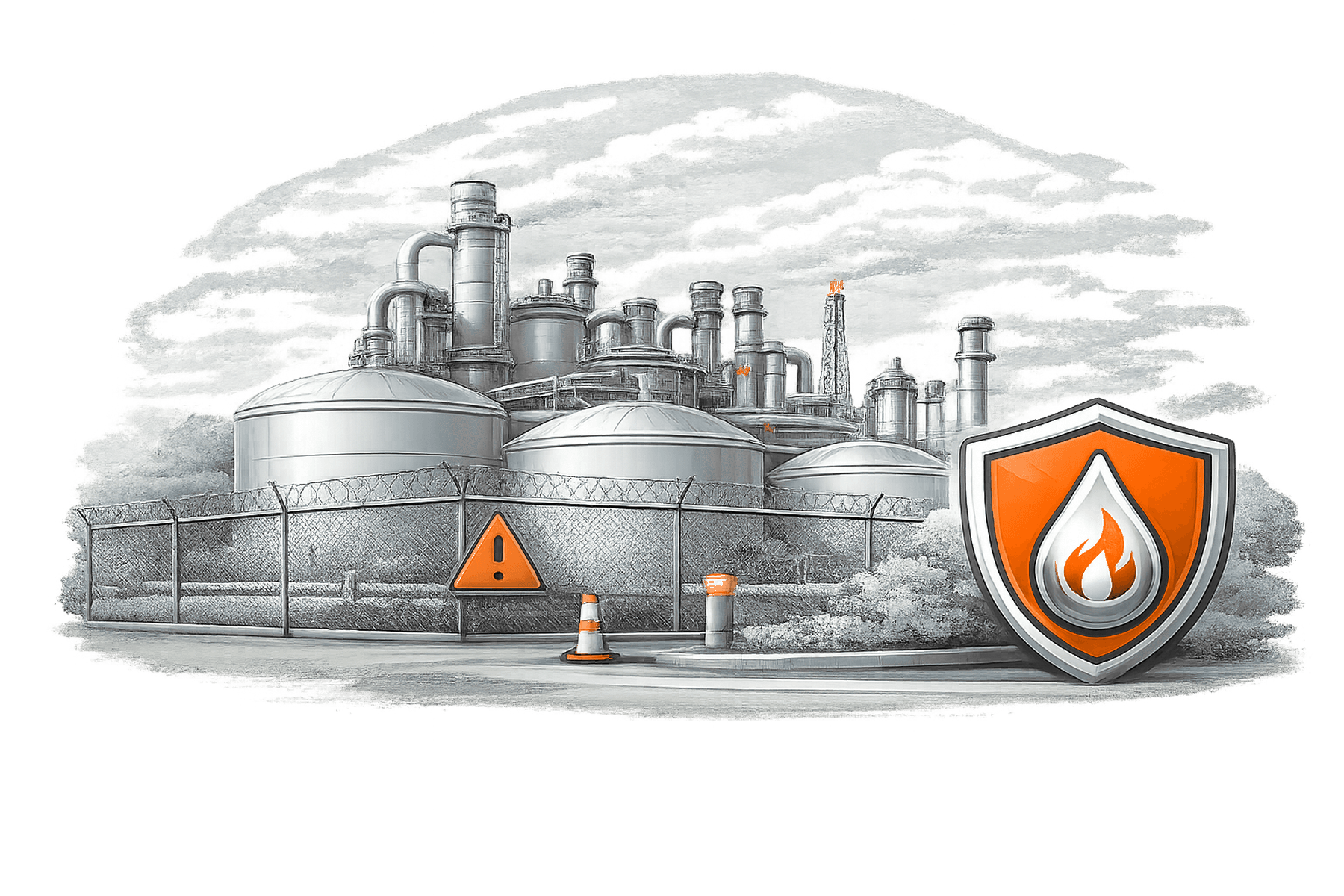 Petrochemical Facility Security overview illustration